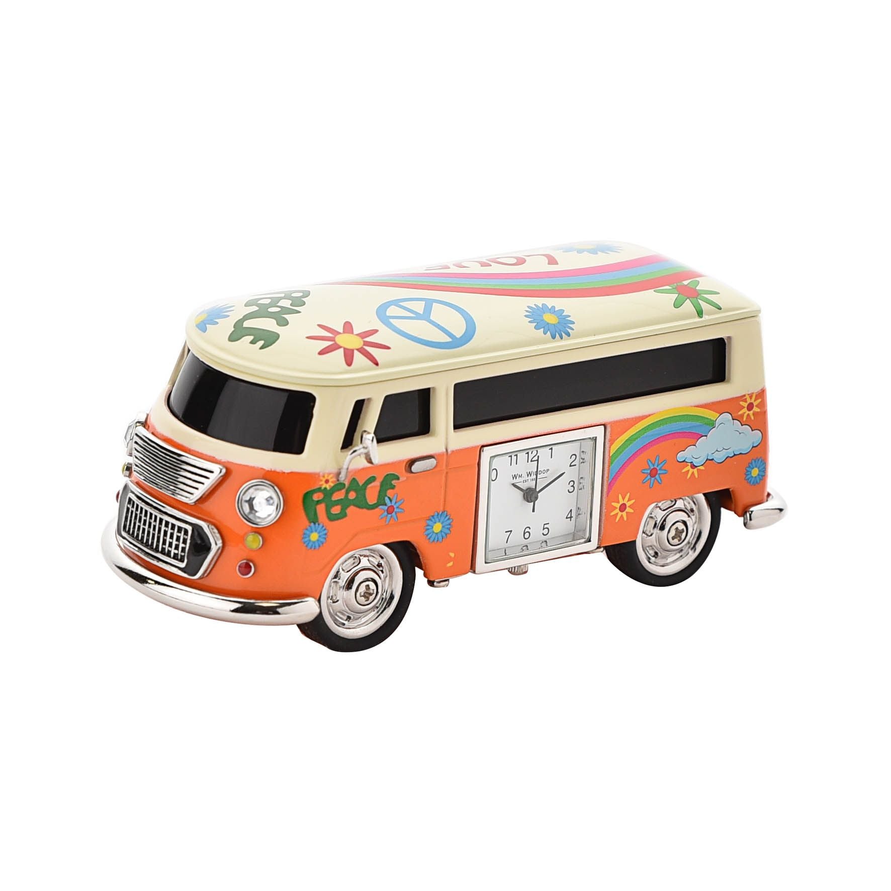 Wm Widdop Miniature Clock - Orange Camper