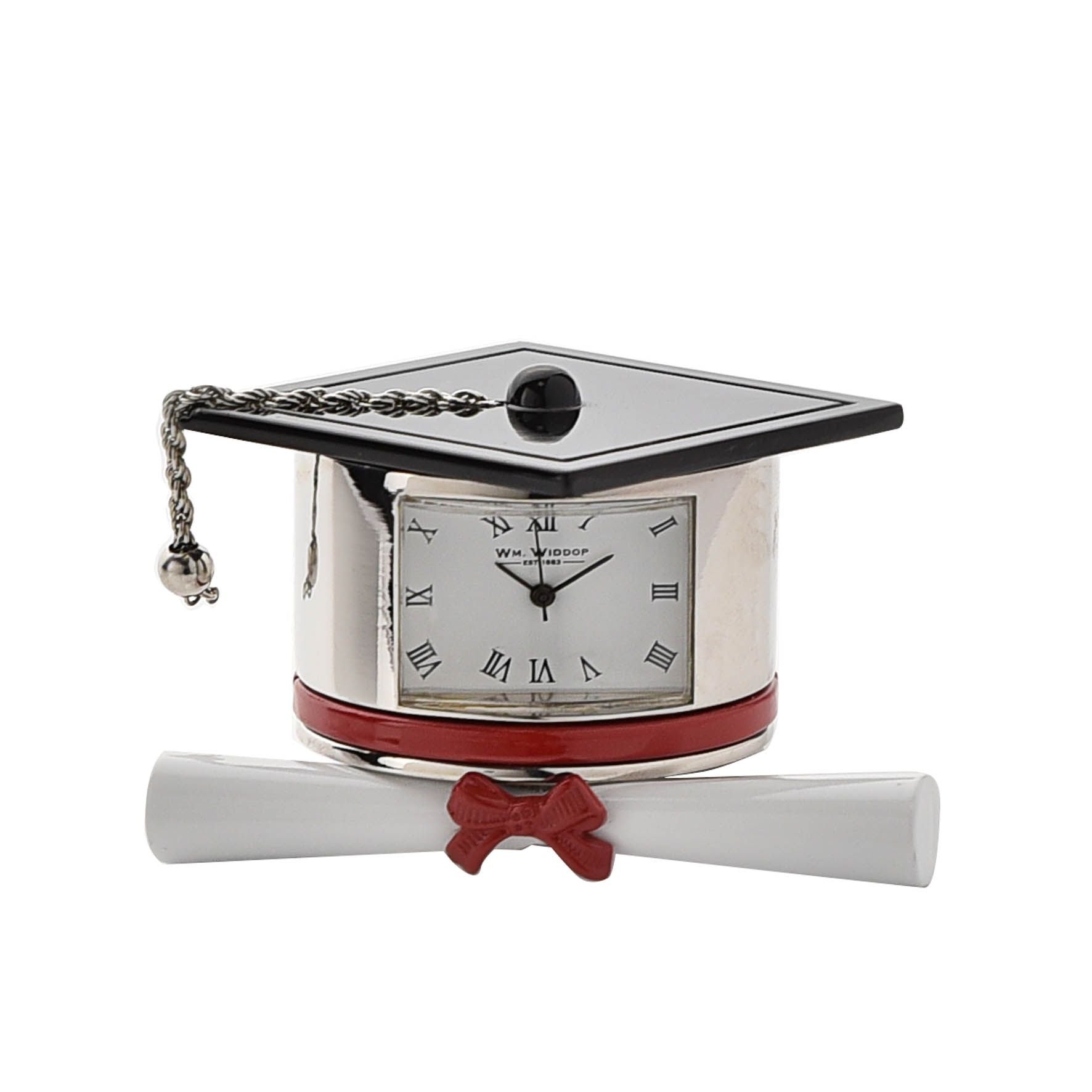 Wm.Widdop Miniature Clock - Graduation Hat & Scroll