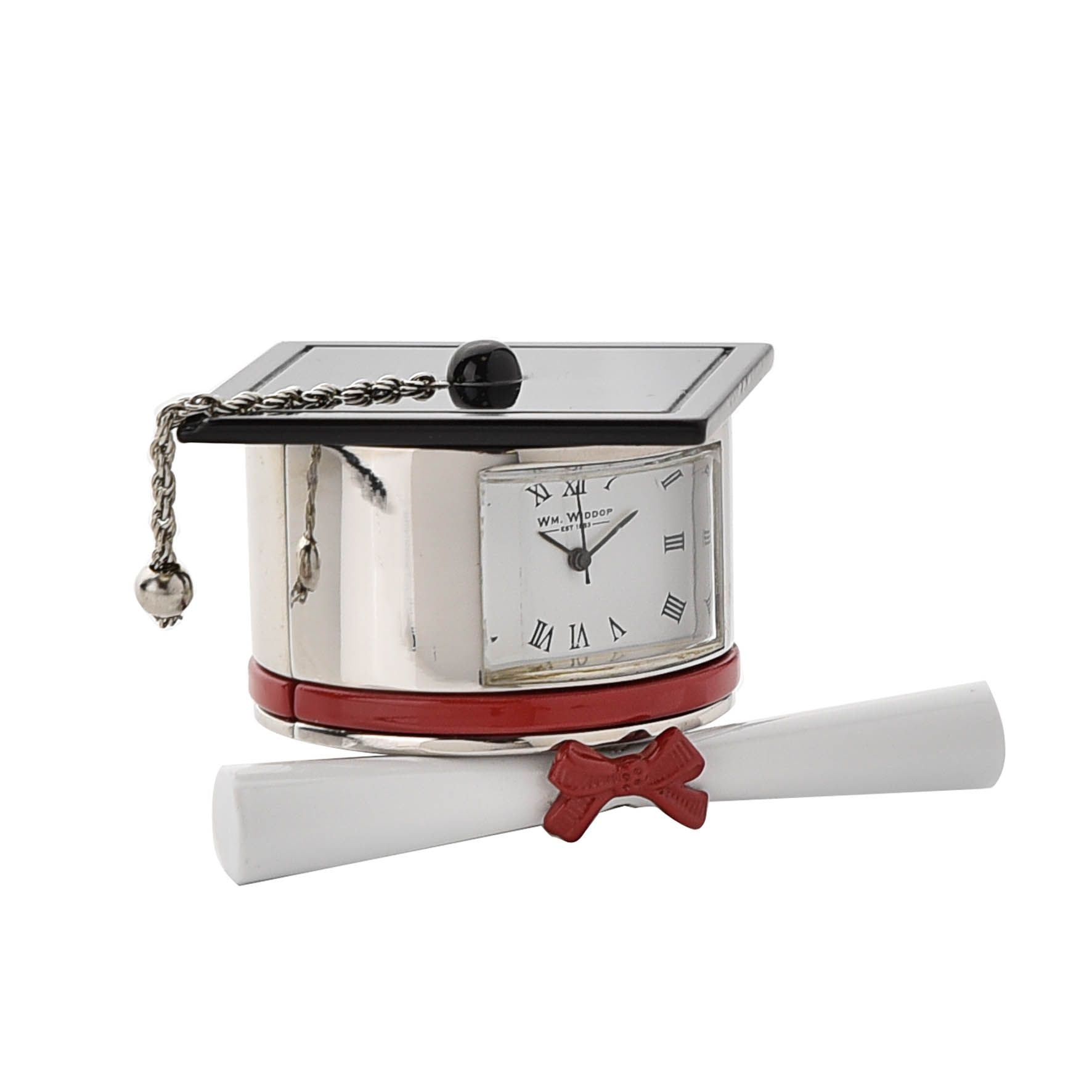 Wm.Widdop Miniature Clock - Graduation Hat & Scroll