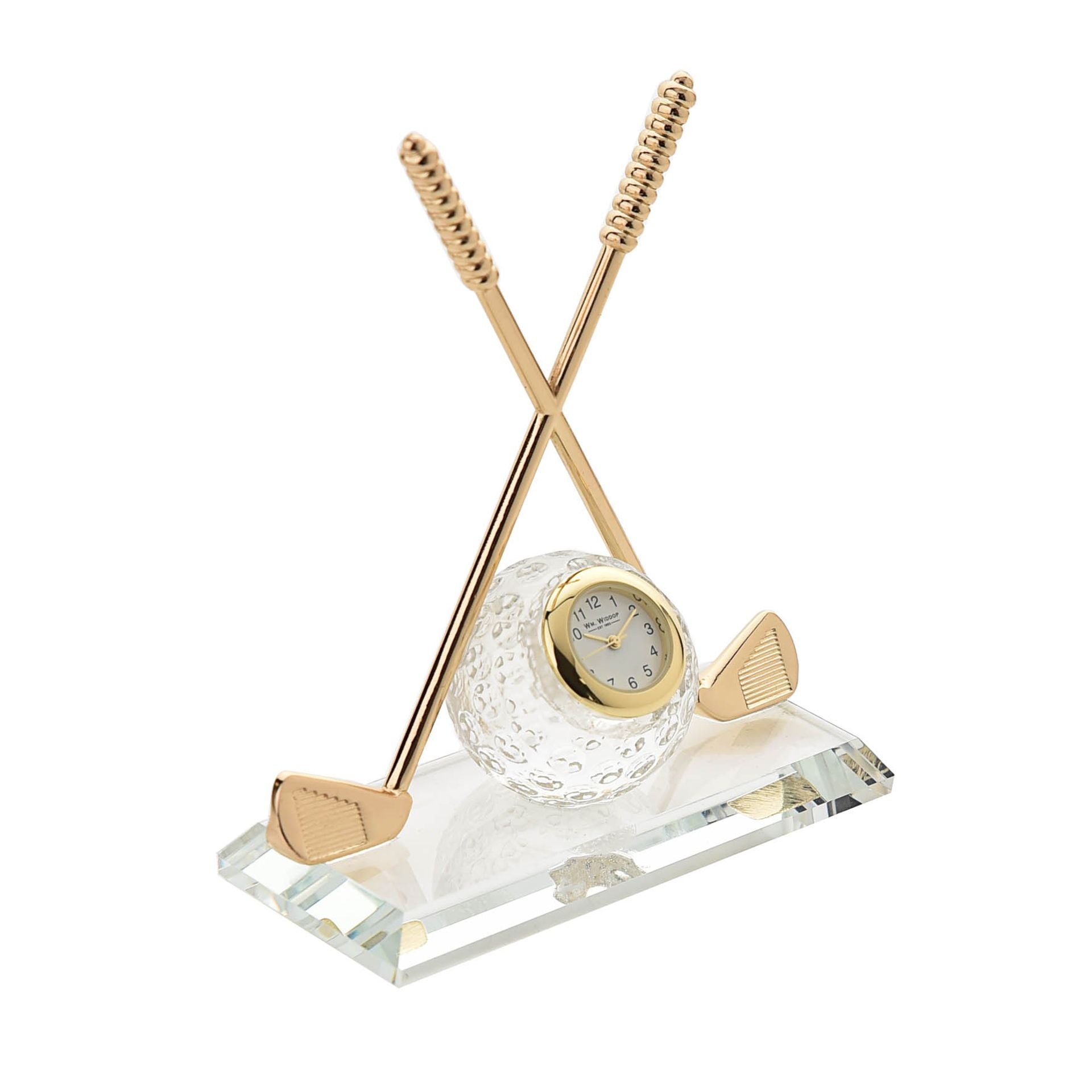 Wm.Widdop Miniature Crossed Golf Clubs with Glass Ball