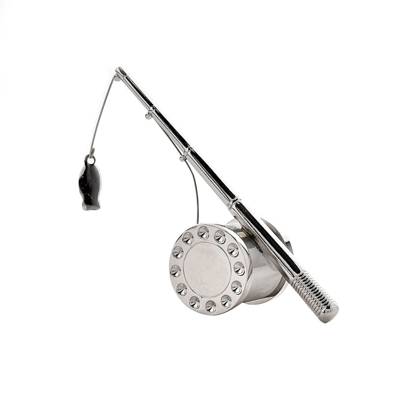 Wm.Widdop Miniature Clock Fishing Pole - Satin Silver Finish