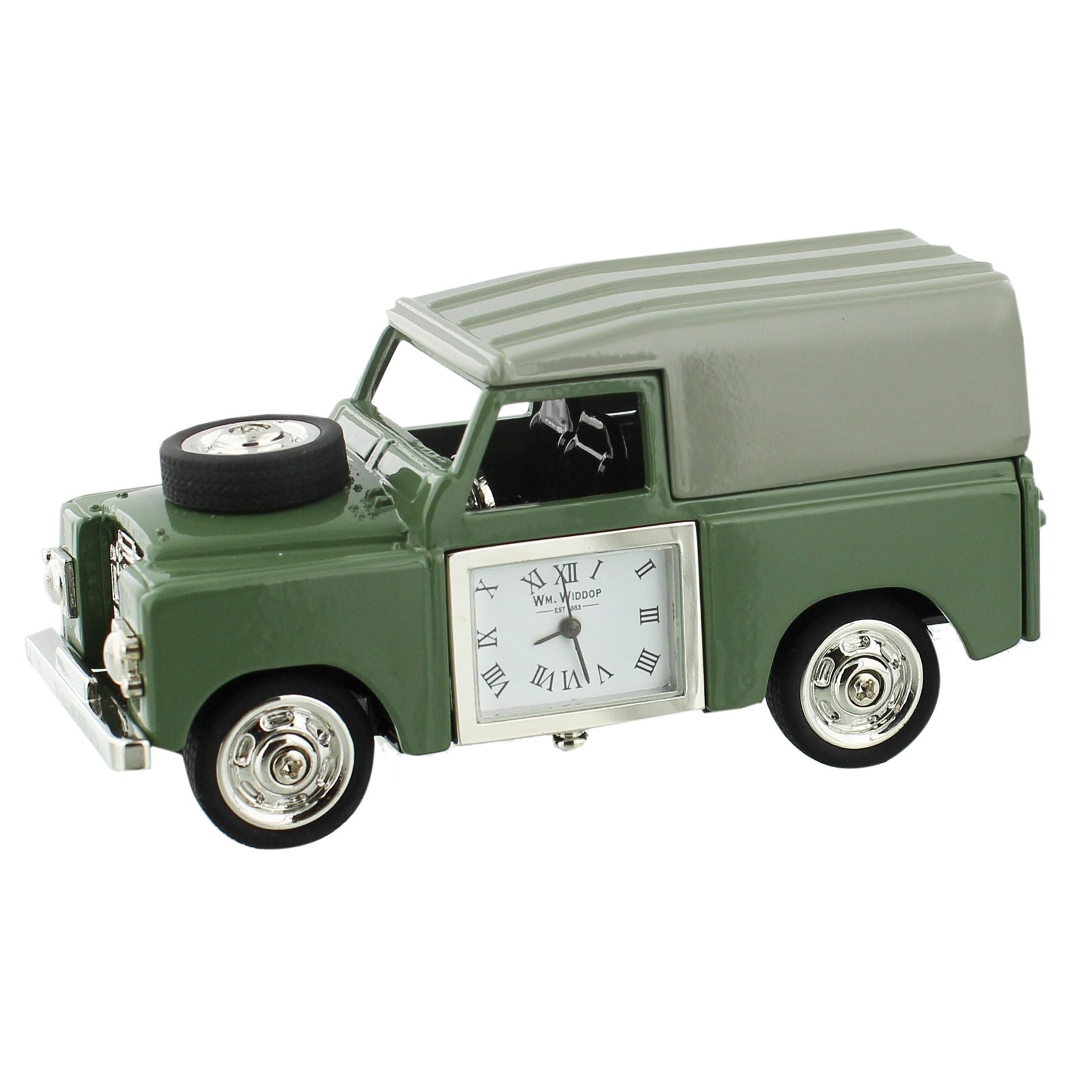 Wm Widdop Miniature Clock - 4 Wheel Drive Green