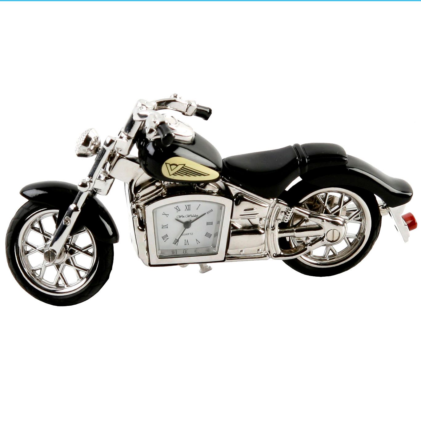 Wm Widdop Miniature Clock Black Indian Style Motorbike