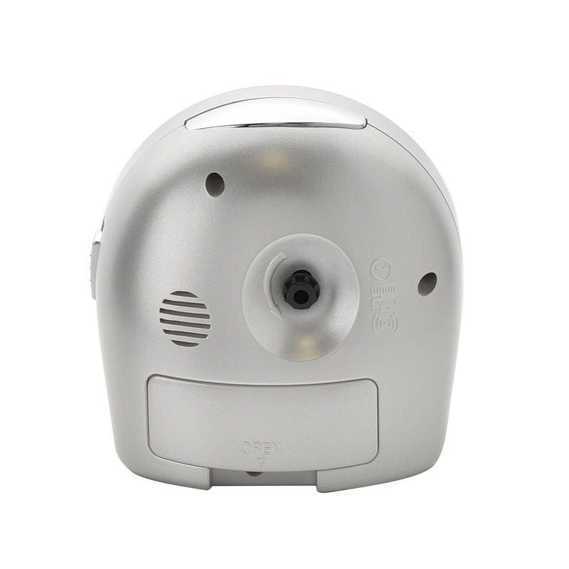 Wm.Widdop Silent Sweep Round Alarm Clock - Silver