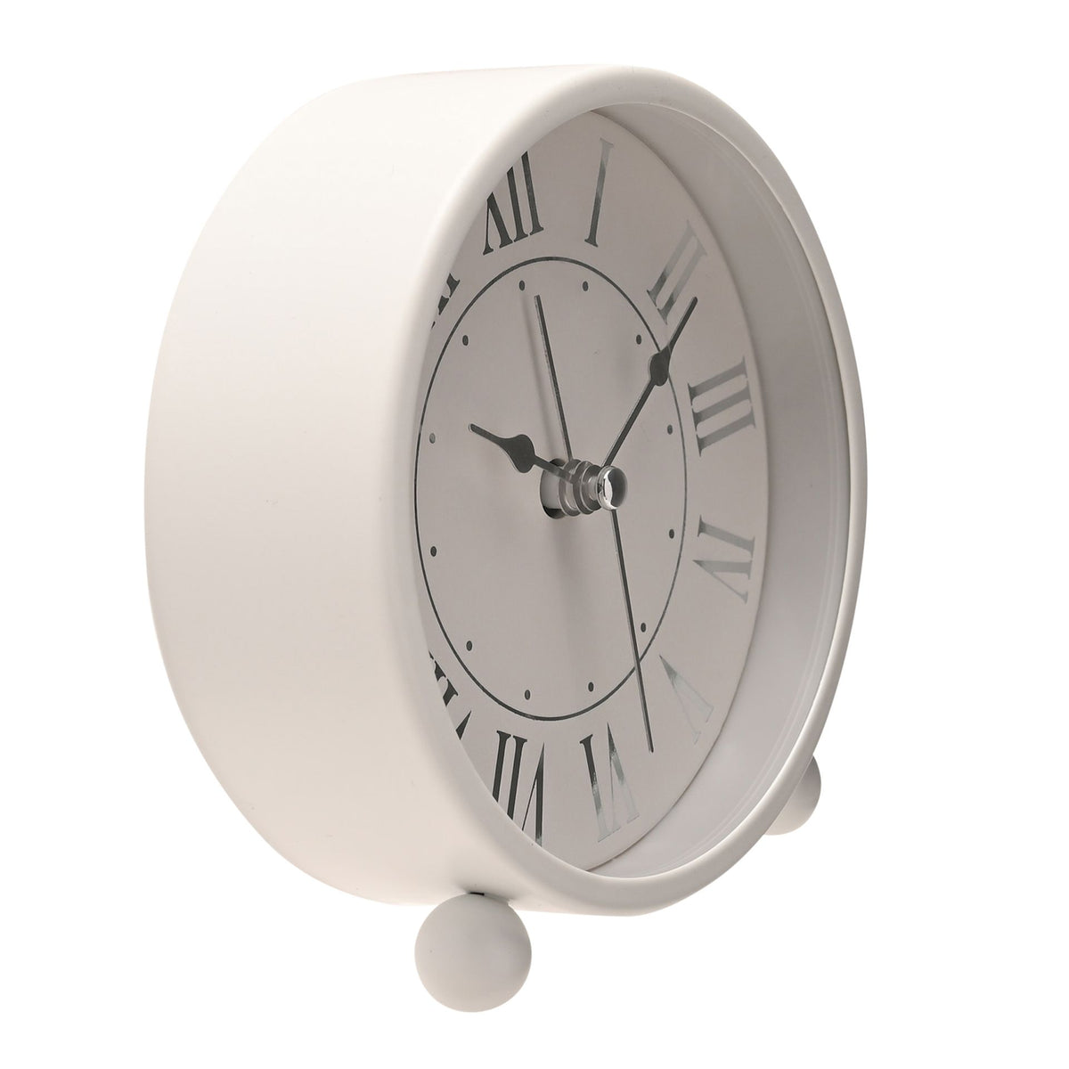 Hometime  Metal Alarm Clock 11cm - White