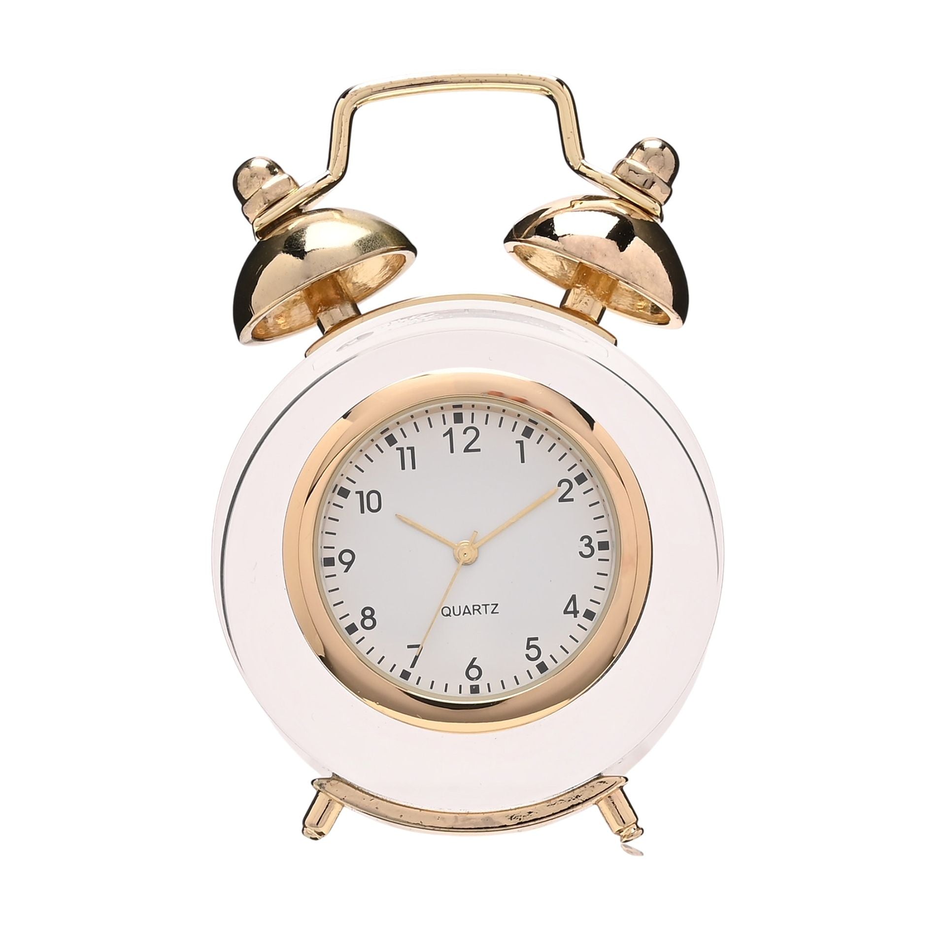 Wm. Widdop Miniature Clock - Twin Bell Crystal