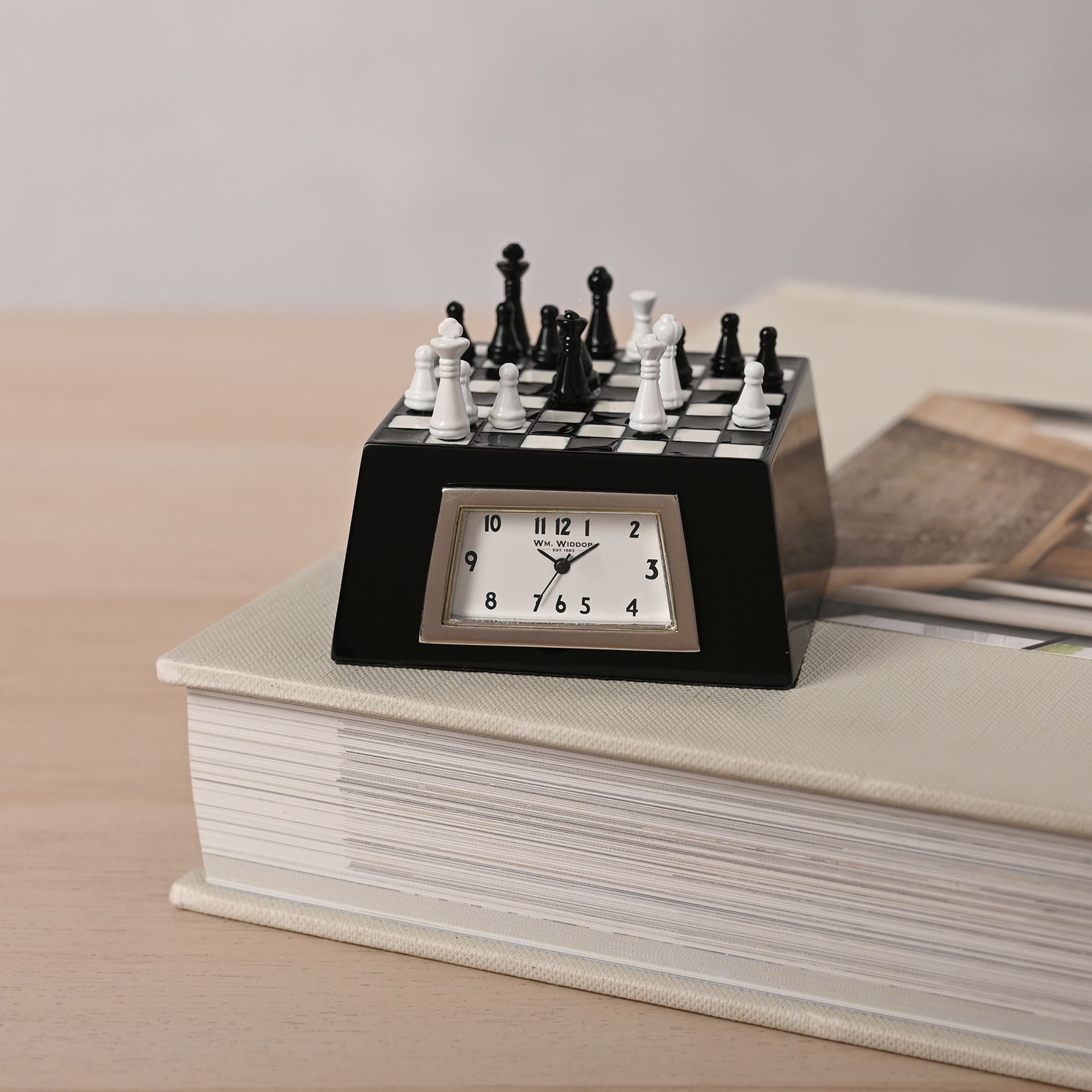 Wm. Widdop Miniature Clock - Chess Board