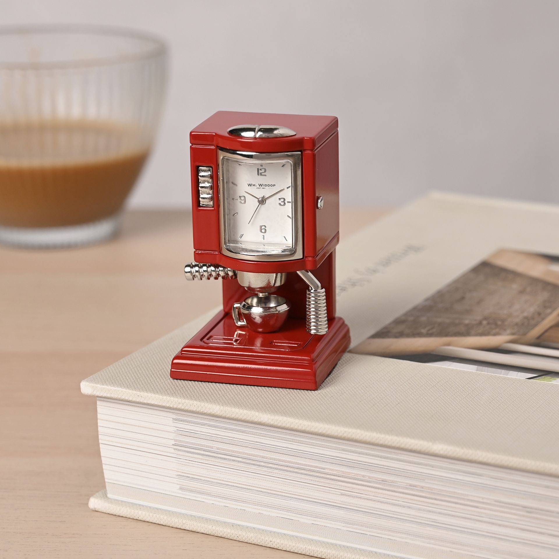 Wm. Widdop Miniature Clock - Coffee Machine