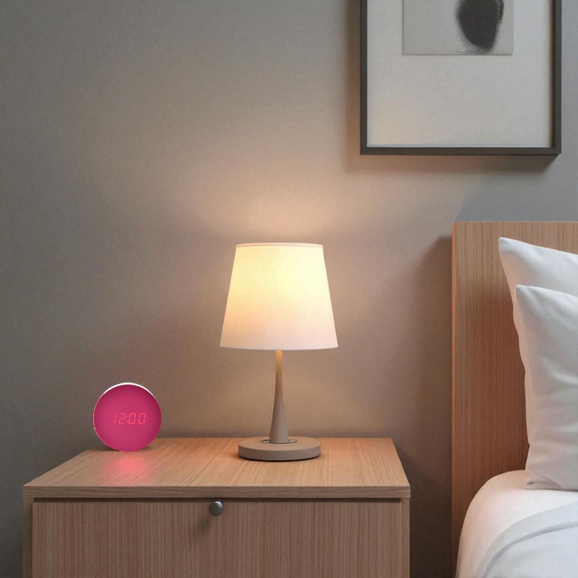 Interval LED Alarm Clock - Pink