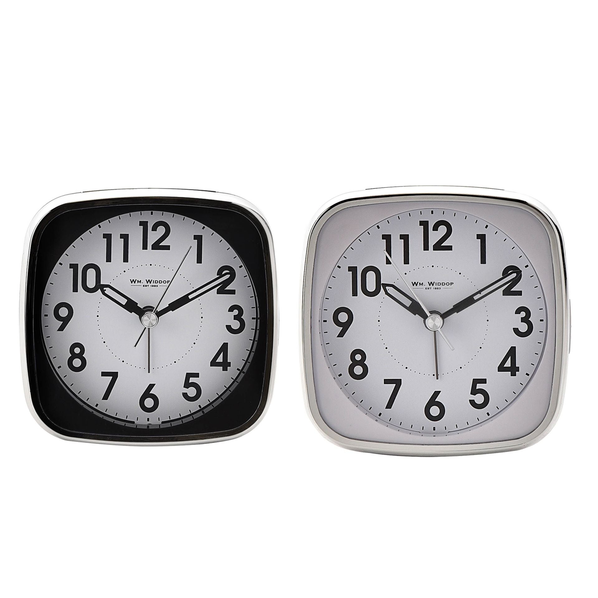 Hometime Square Alarm Clock - Sweep/Light/Snooze - Black