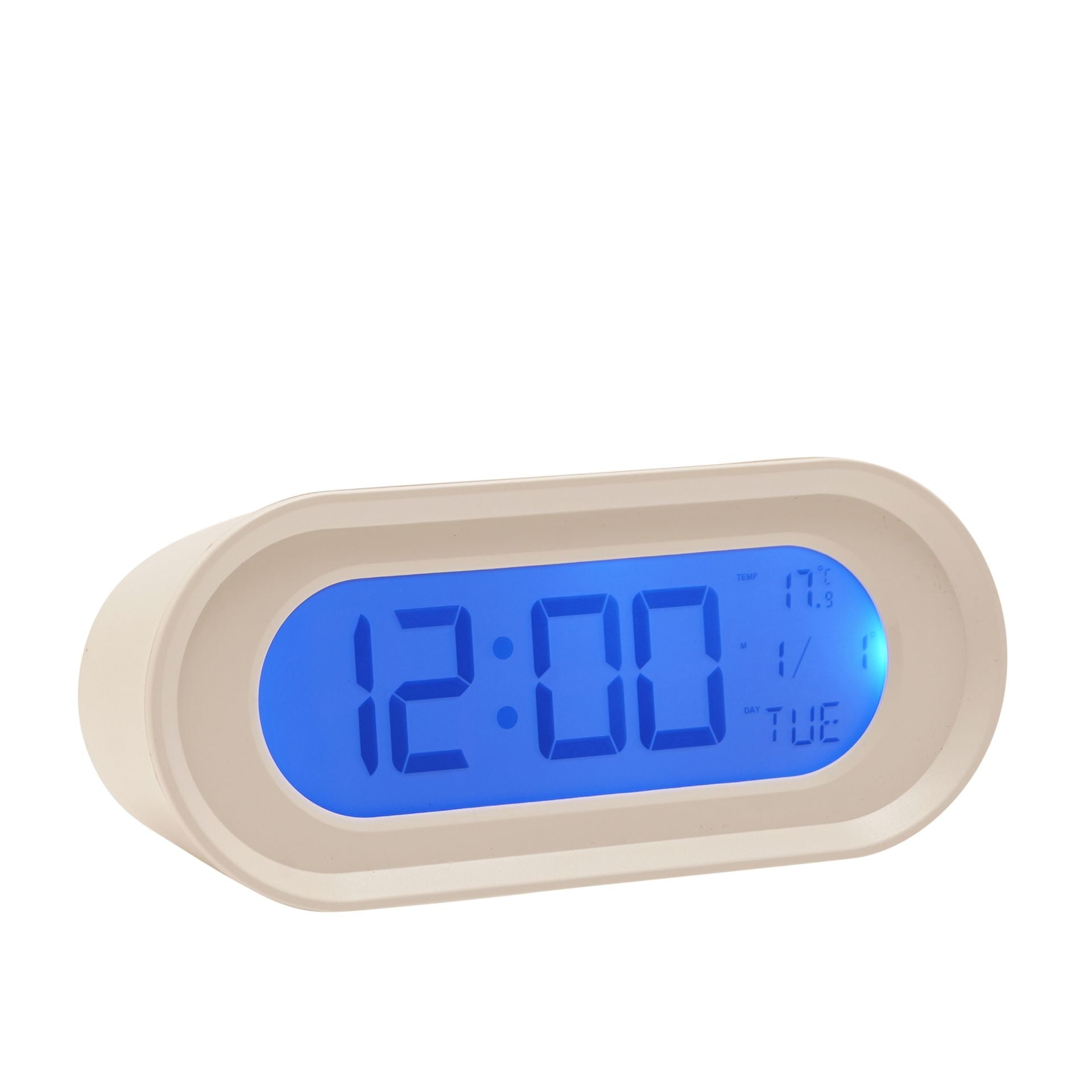 Hometime Oval Digital Alarm Clock - White