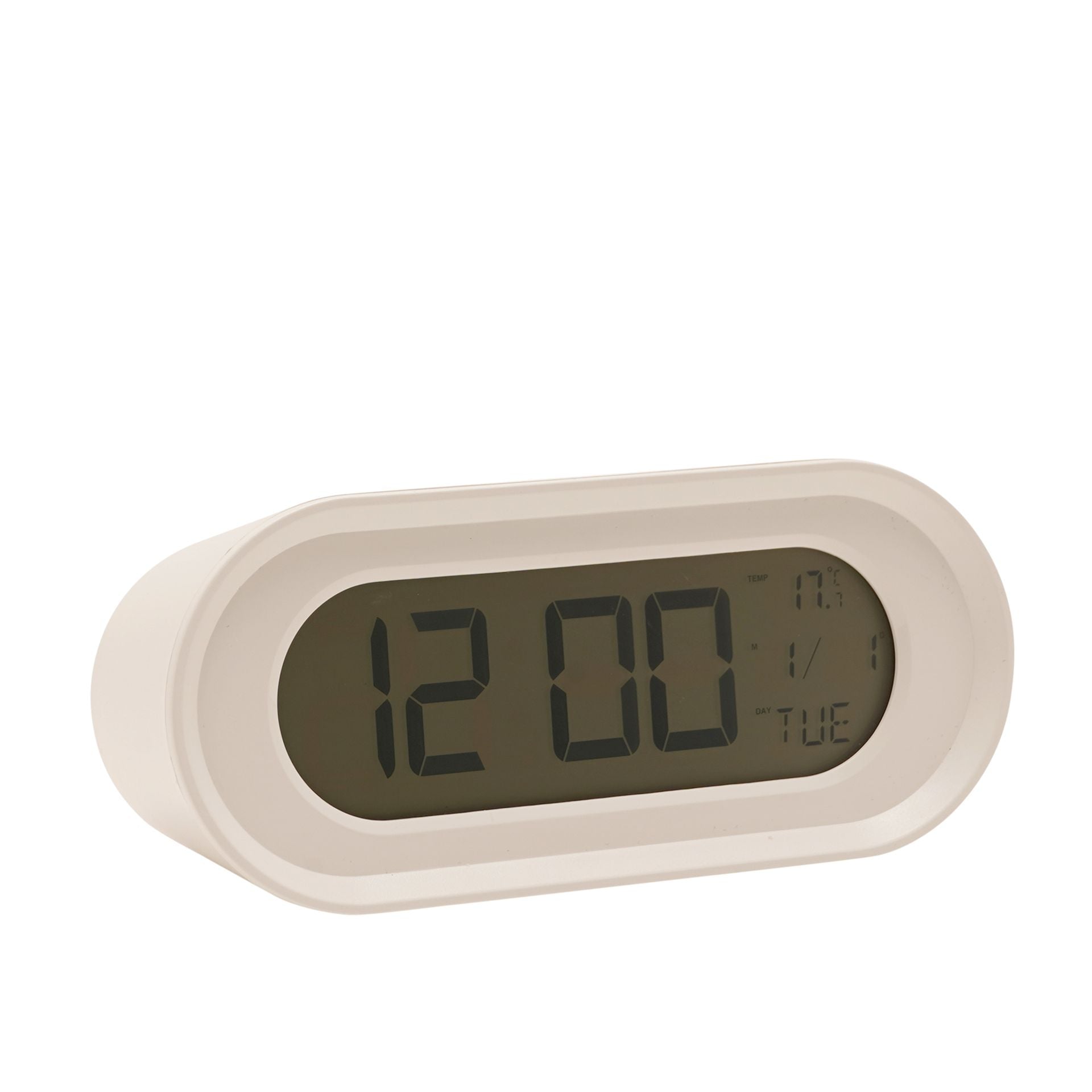 Hometime Oval Digital Alarm Clock - White