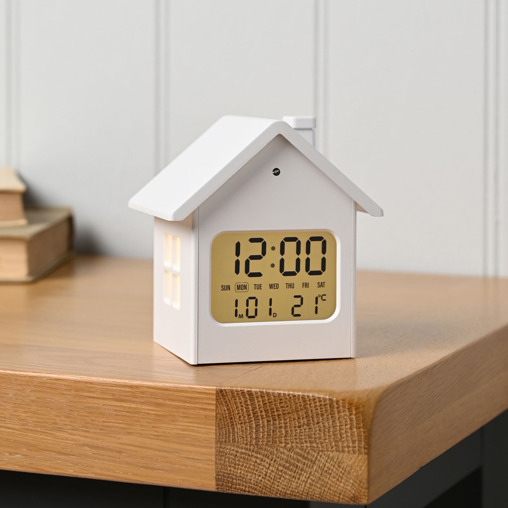 Hometime House Shape Alarm Clock - White