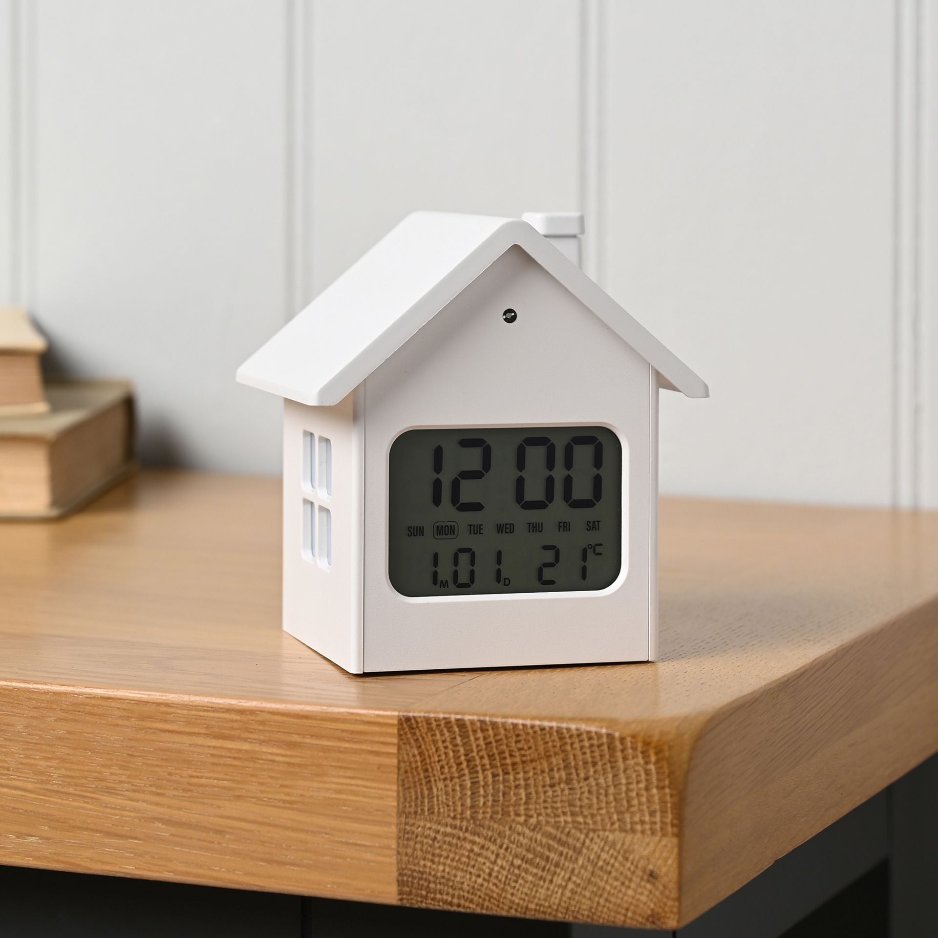 Hometime House Shape Alarm Clock - White
