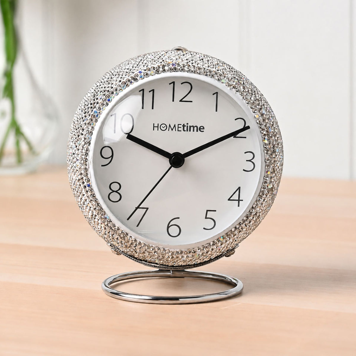 Hometime Medium Kent Metal Diamante Alarm Clock