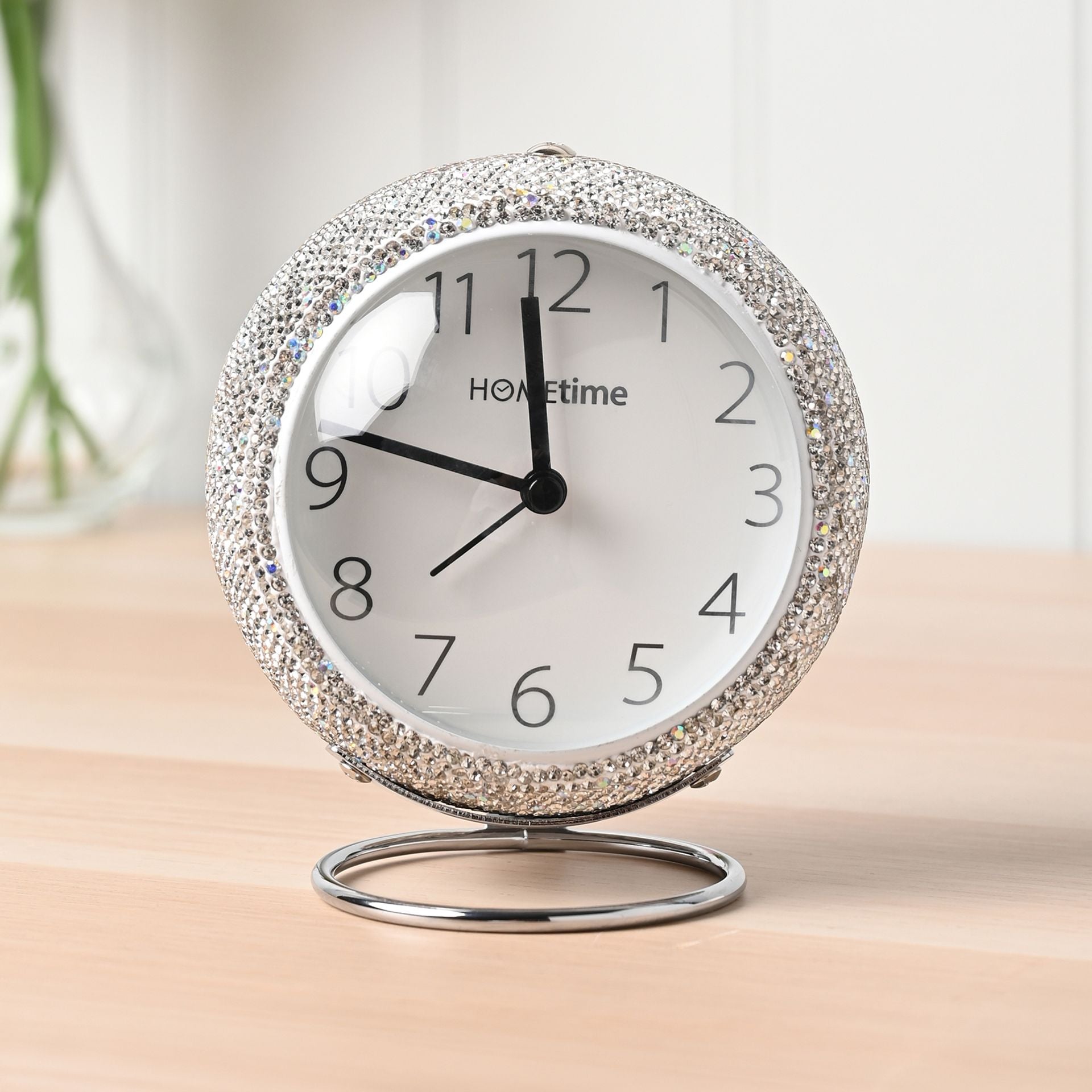 Hometime Medium Kent Metal Diamante Alarm Clock