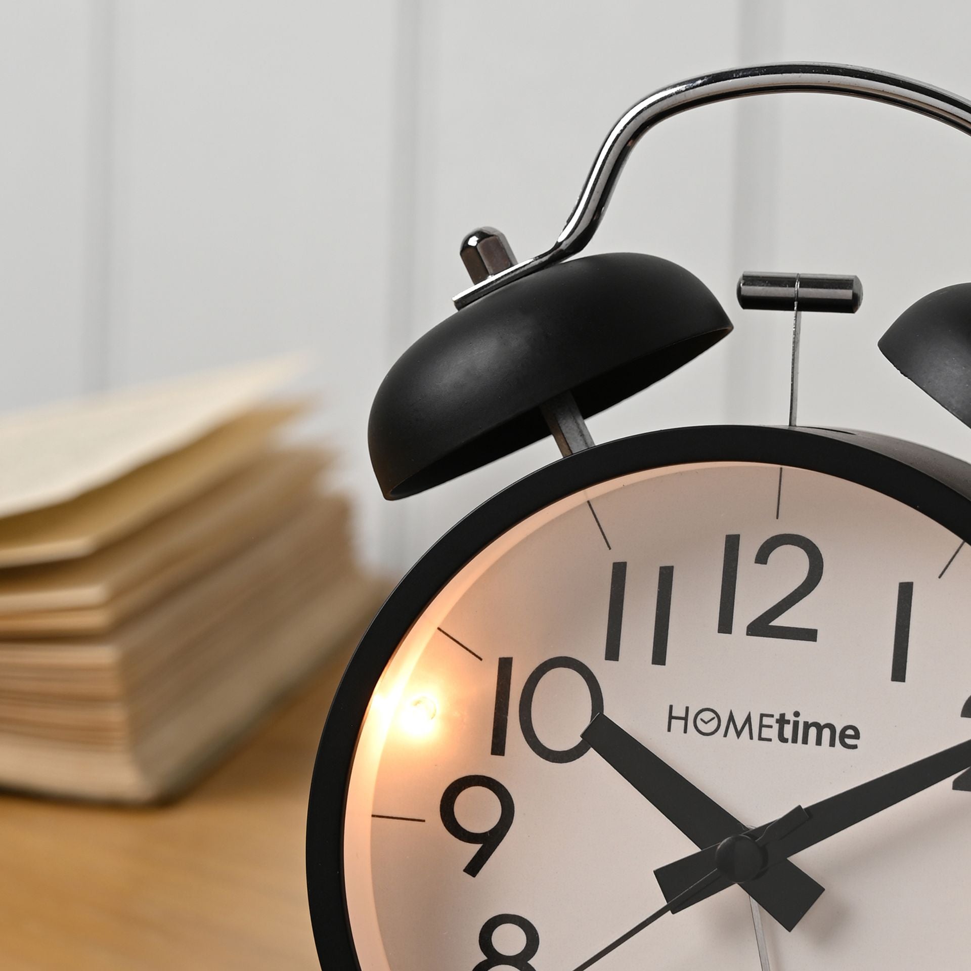 Hometime Table Bell Alarm Clock - Black