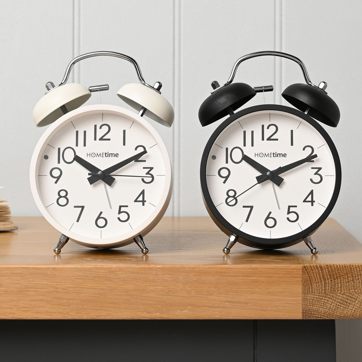 Hometime Table Bell Alarm Clock - Black