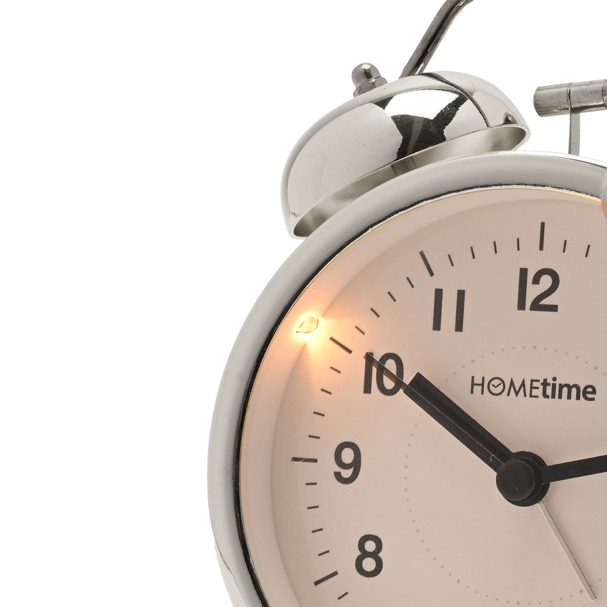 Hometime Metal Table Bell Alarm Clock - Silver