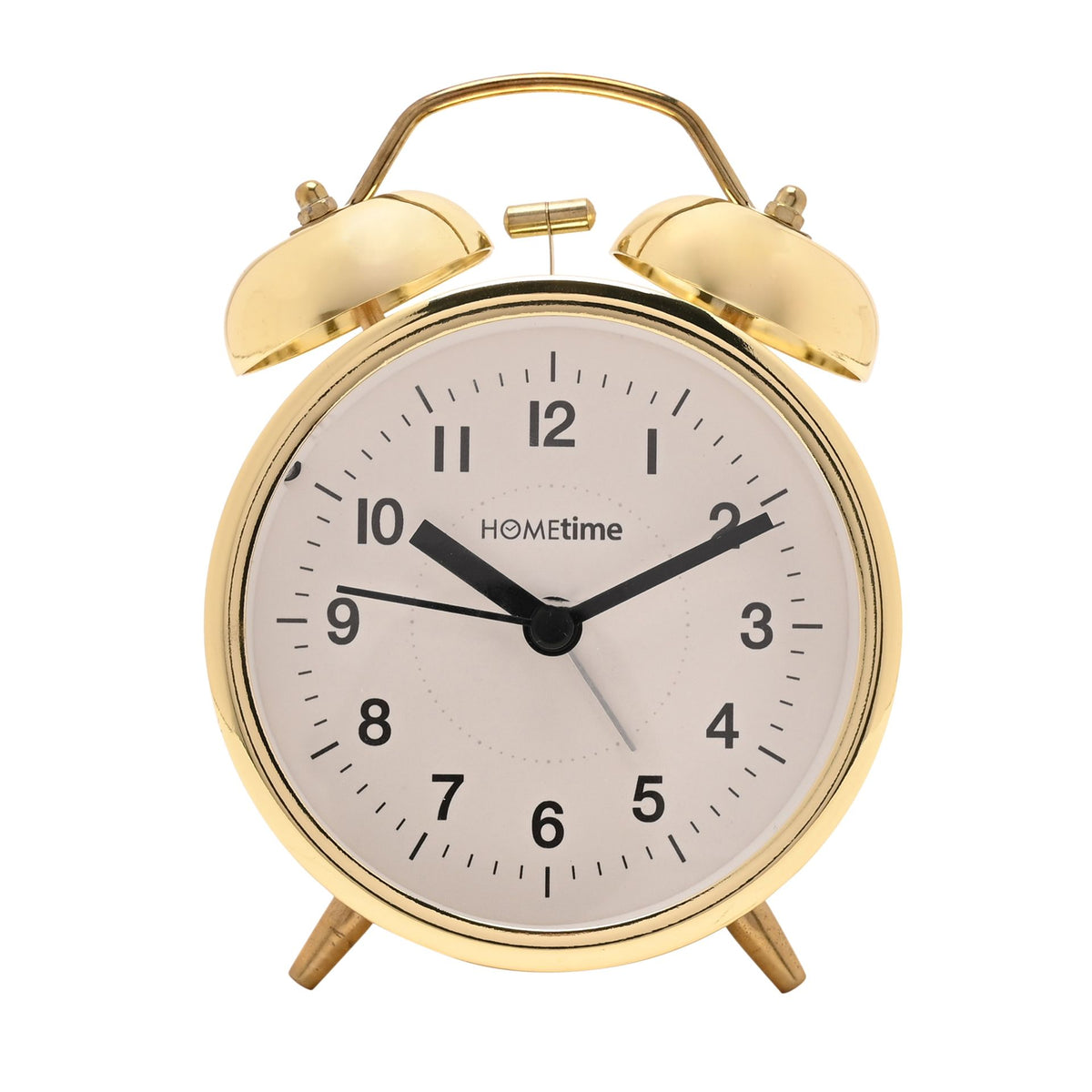 Hometime Metal Table Bell Alarm Clock - Gold