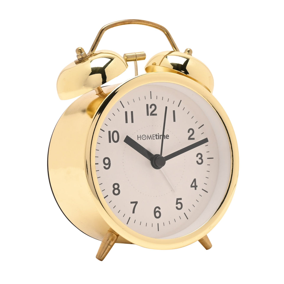 Hometime Metal Table Bell Alarm Clock - Gold