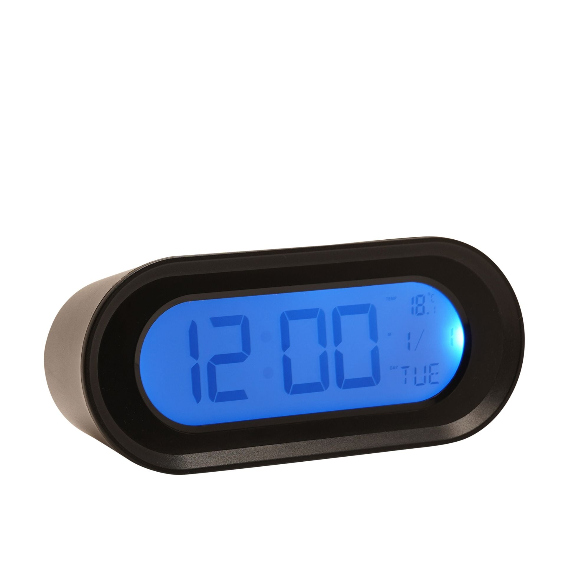 Hometime Oval Digital Alarm Clock - Black