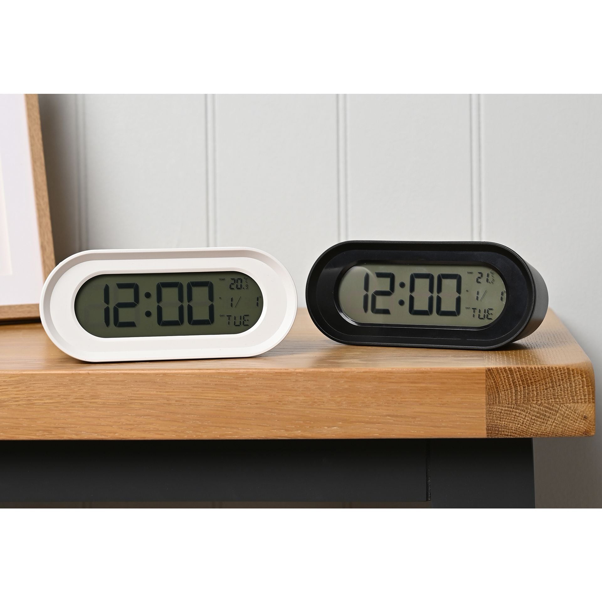 Hometime Oval Digital Alarm Clock - Black