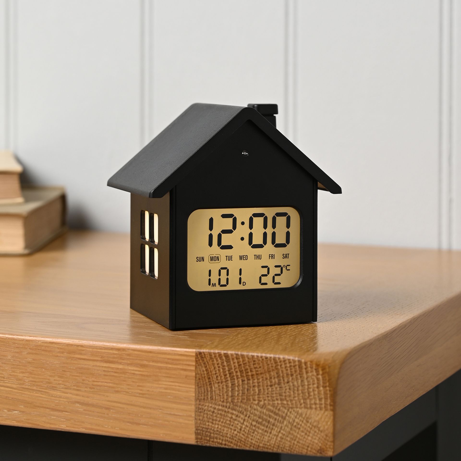 Hometime House Shaped  Alarm Clock - Black
