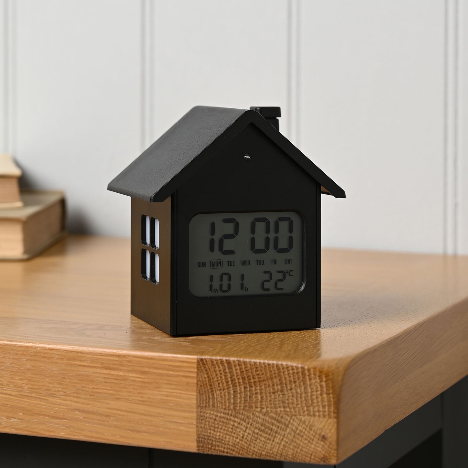 Hometime House Shaped  Alarm Clock - Black