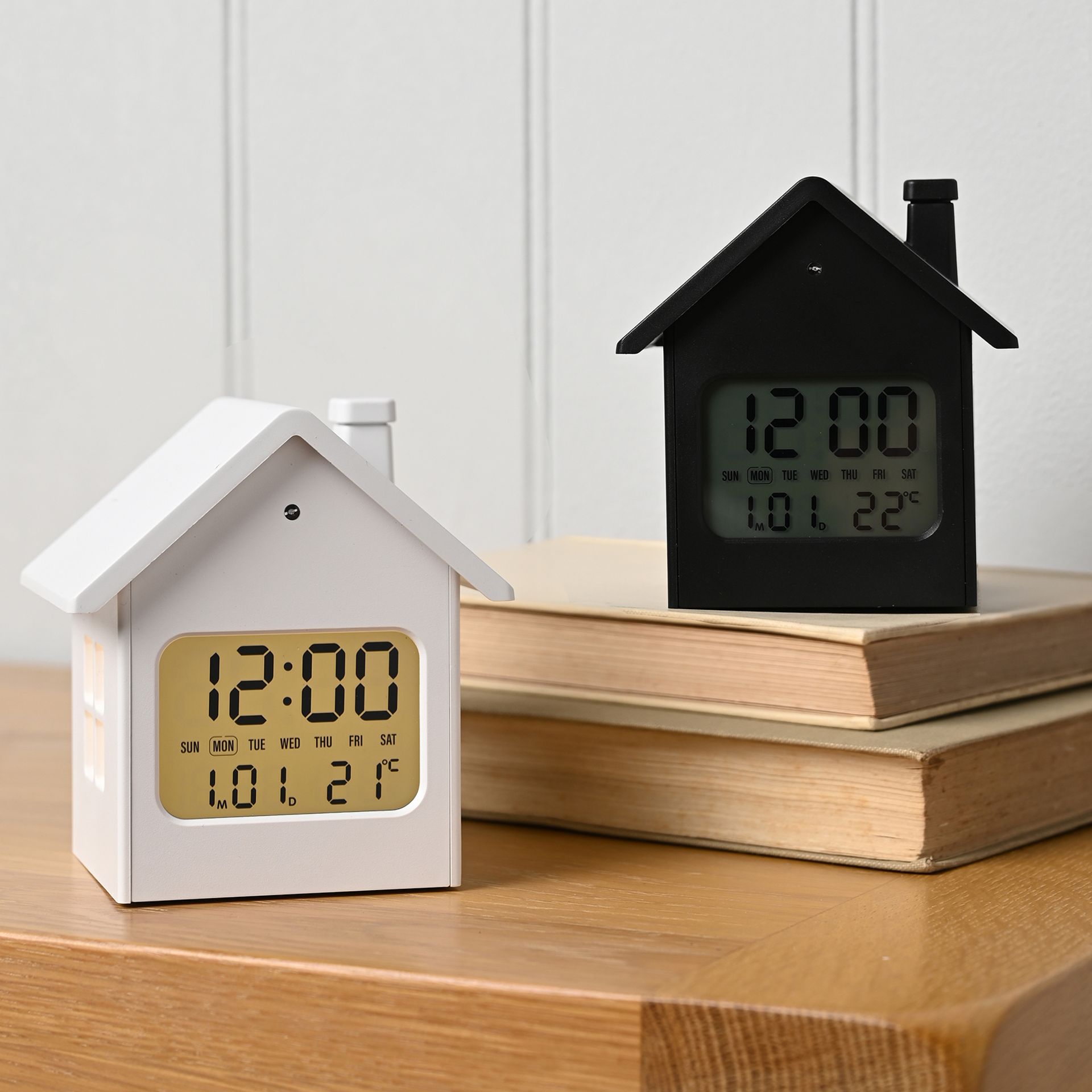 Hometime House Shaped  Alarm Clock - Black
