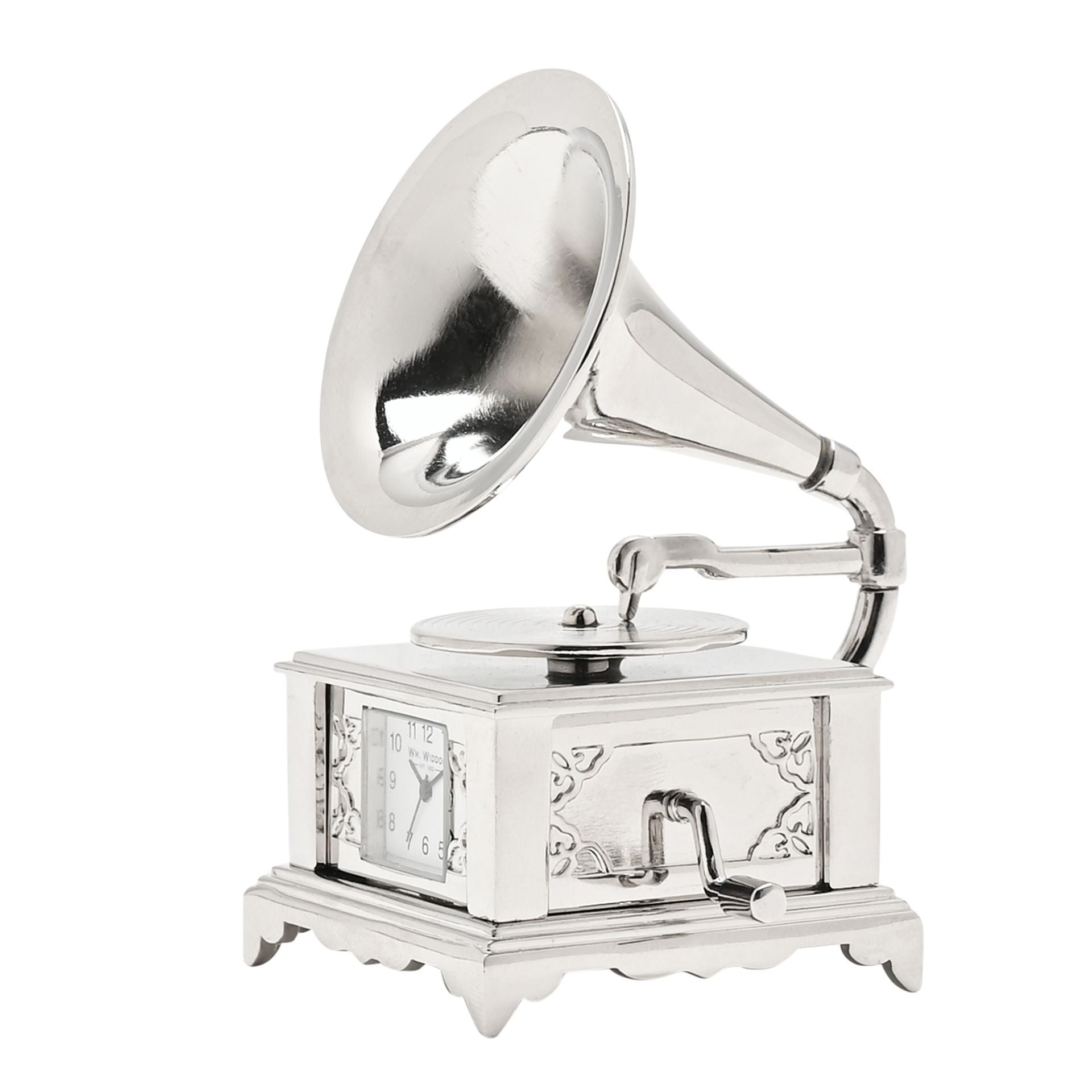 Wm Widdop Miniature Clock - Gramophone
