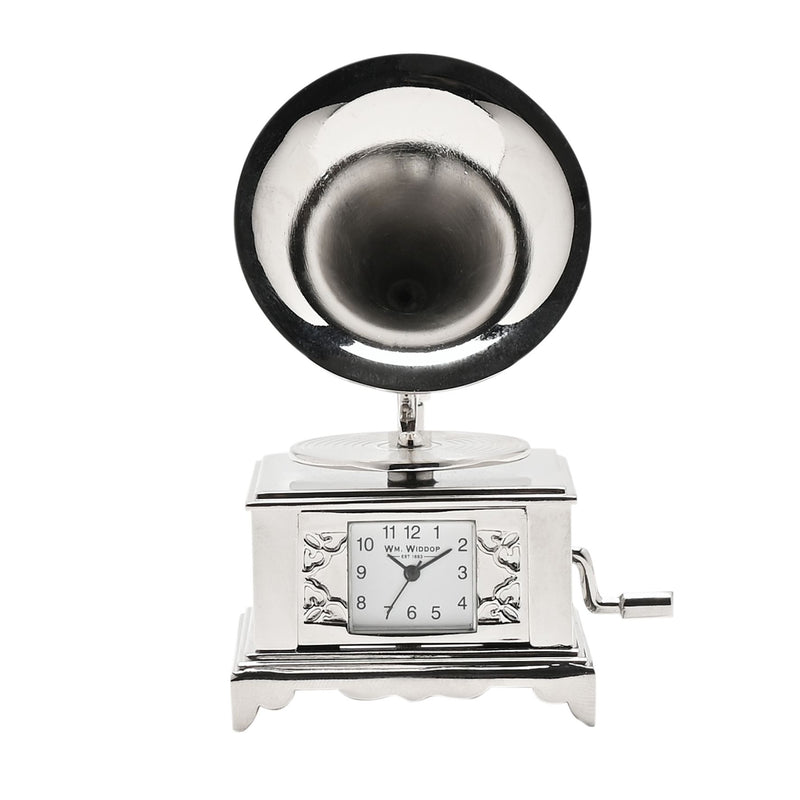 Wm Widdop Miniature Clock - Gramophone