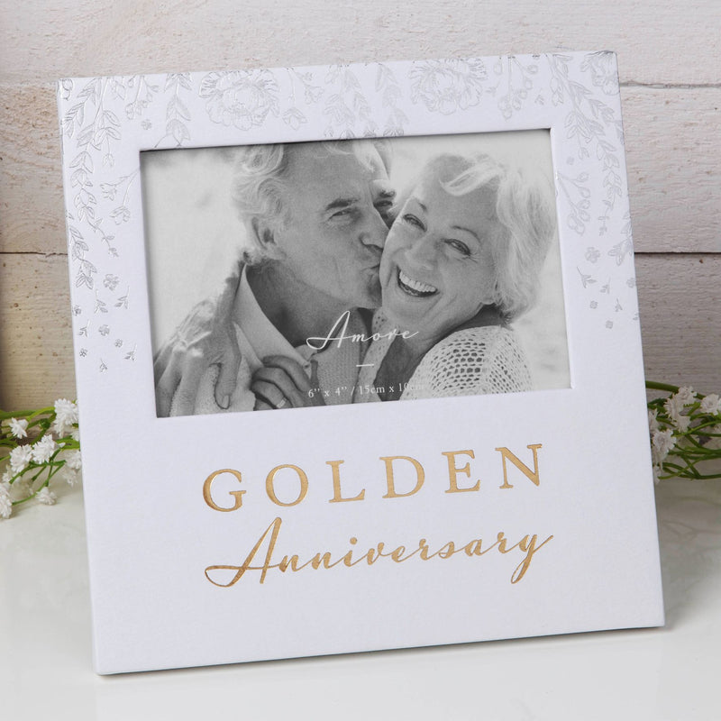Amore Paperwrap Photo Frame Golden Anniversary 6" x 4"