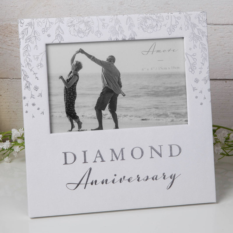 Amore Paperwrap Photo Frame Diamond Anniversary 6" x 4"