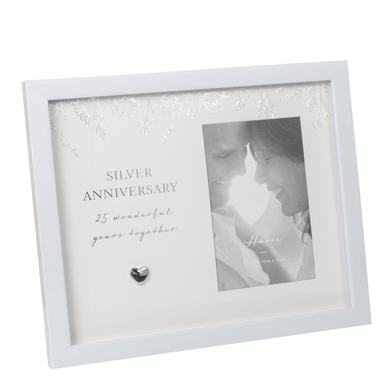 Amore Silver Anniversary Frame 4" x 6"
