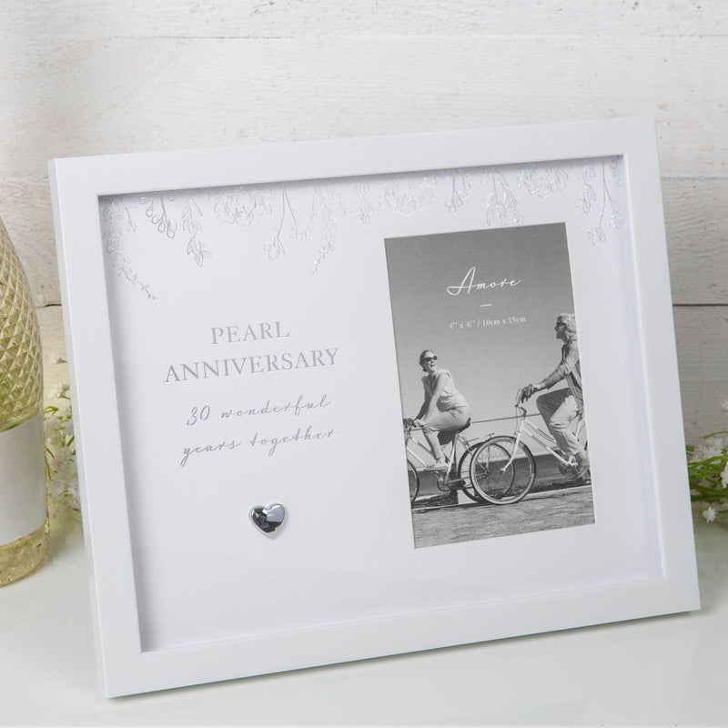 Amore Pearl Anniversary Frame 4" x 6"
