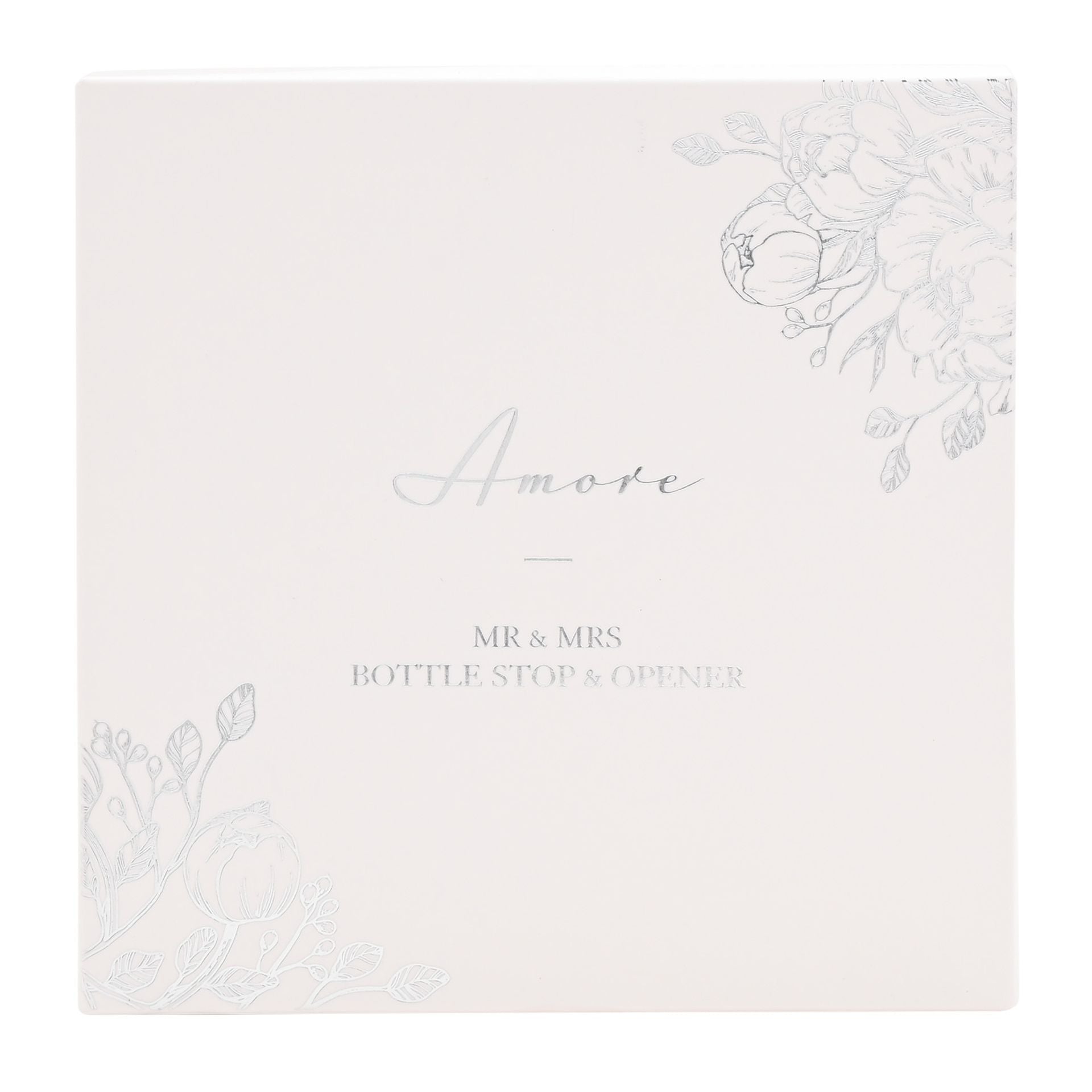 Amore Mr & Mrs Bottle Stop and Opener Set