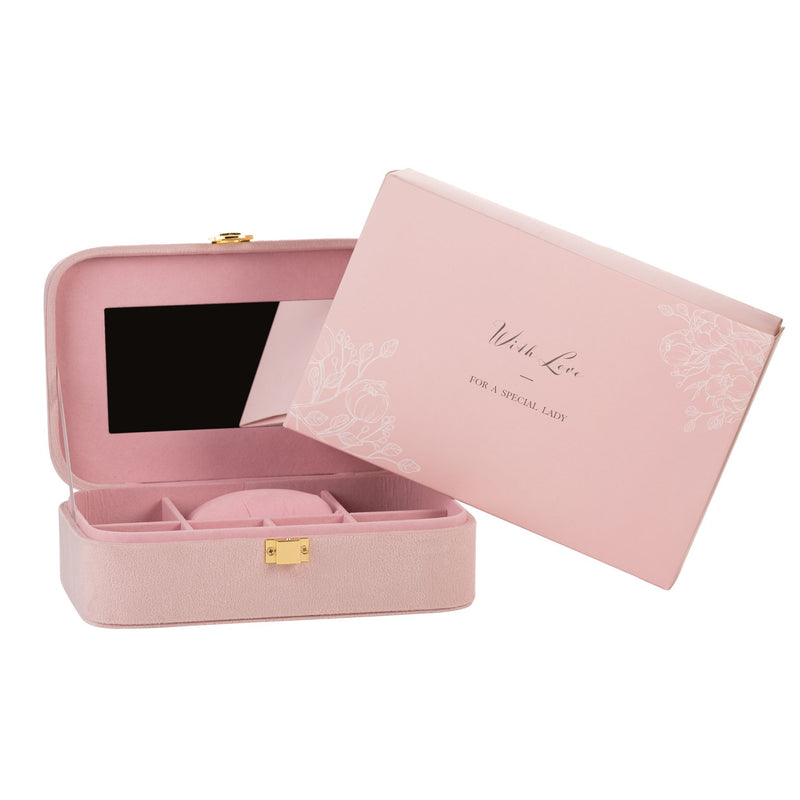 Amore Pink Velvet Jewellery Box "Mother of The Bride"
