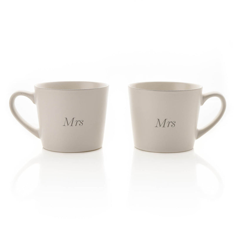 Amore Set of 2 White Mugs - Mrs & Mrs