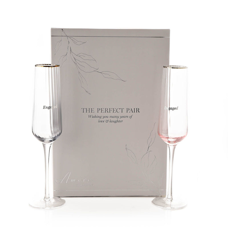 Amore Set of 2 Flute Glasses - Engaged