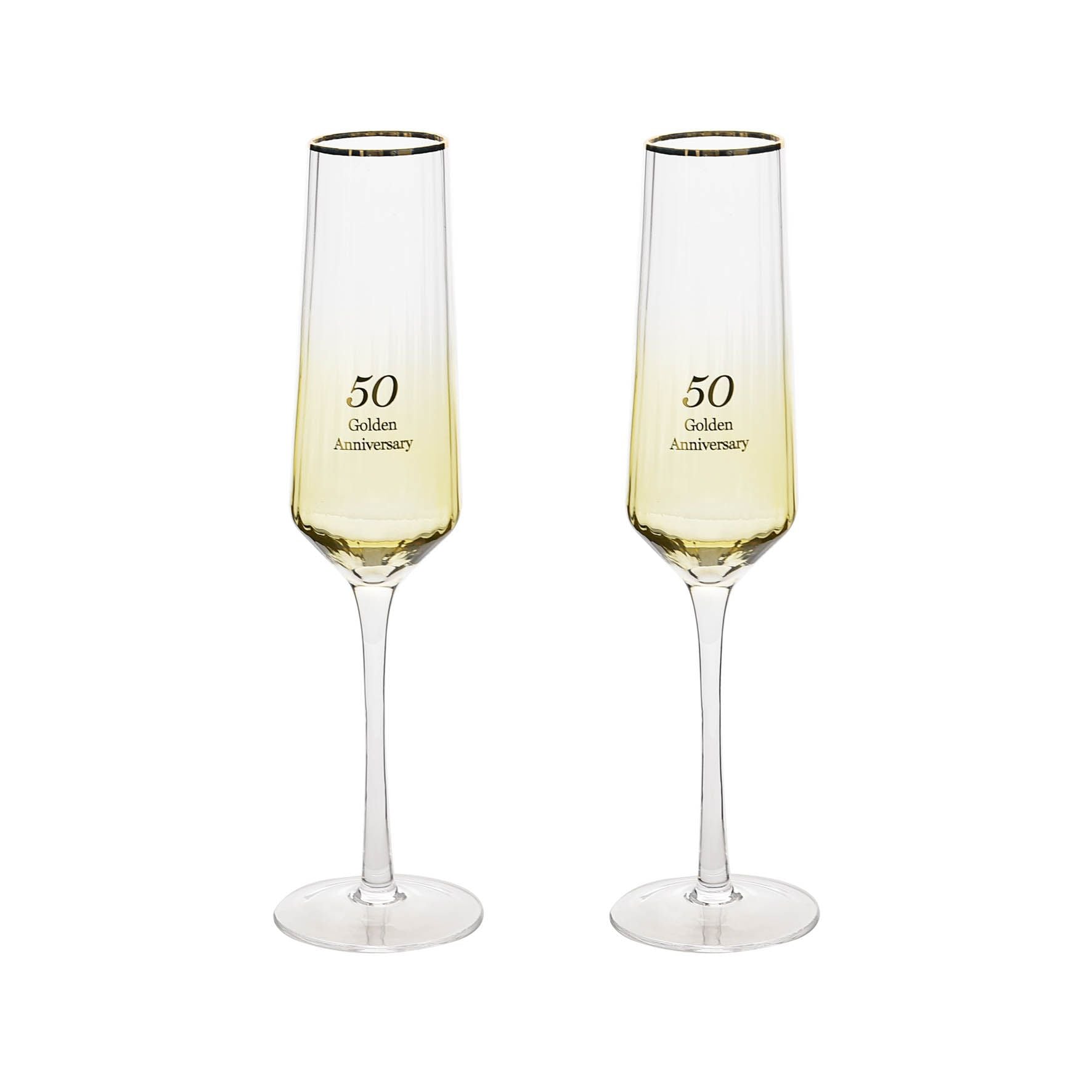 Amore Set of 2 Flute Glasses - 50th Anniversary