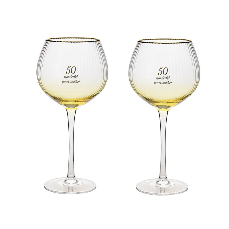 Amore Set of 2 Gin Glasses - 50th Anniversary