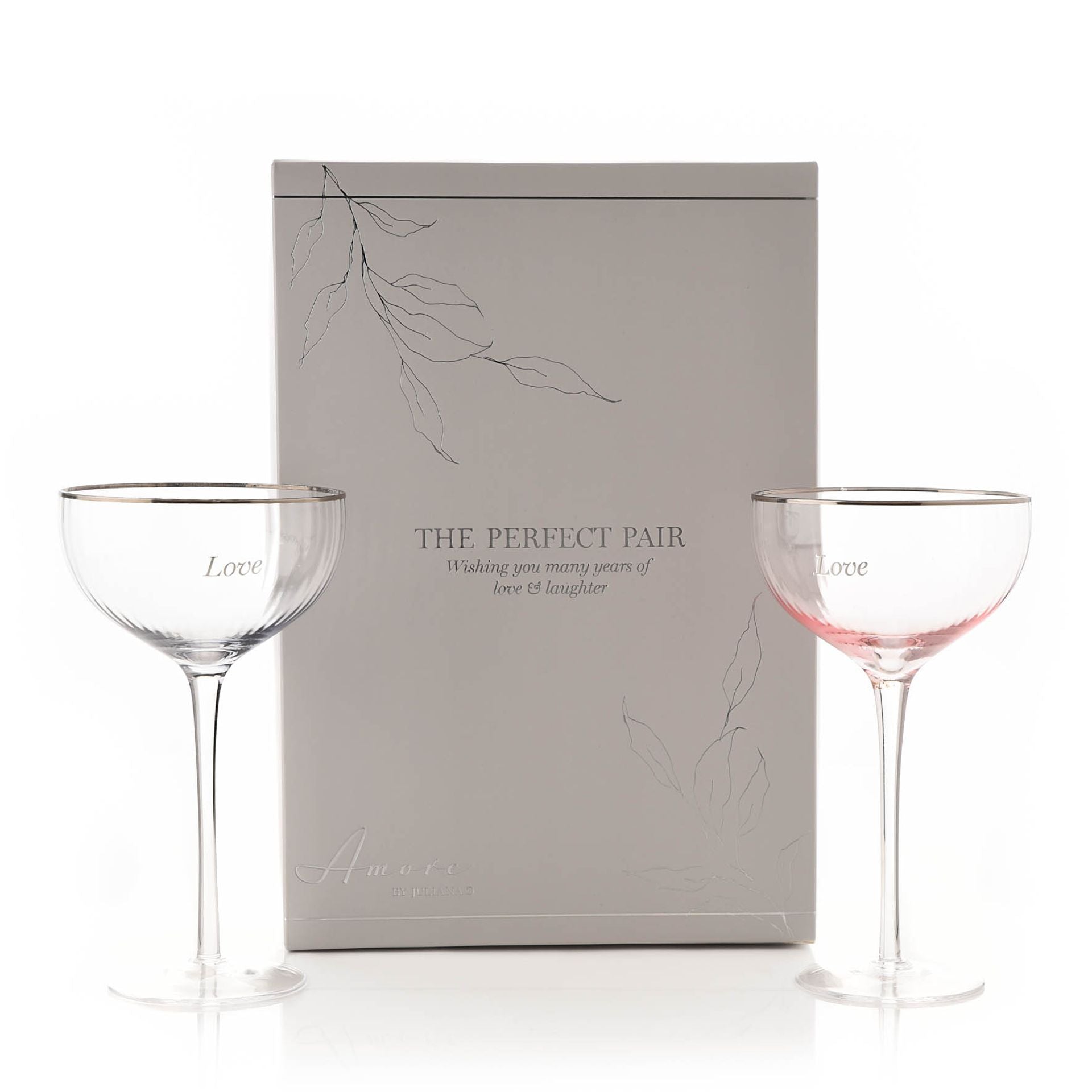 Amore Set of 2 Coupe Glasses - Love