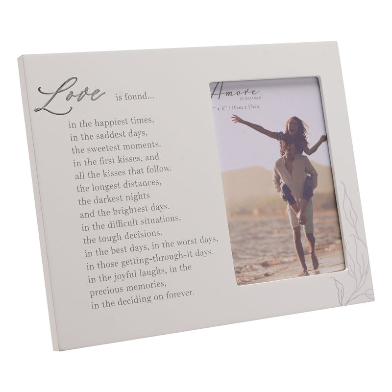 Amore White Photo Frame Love Verse  4" x 6"