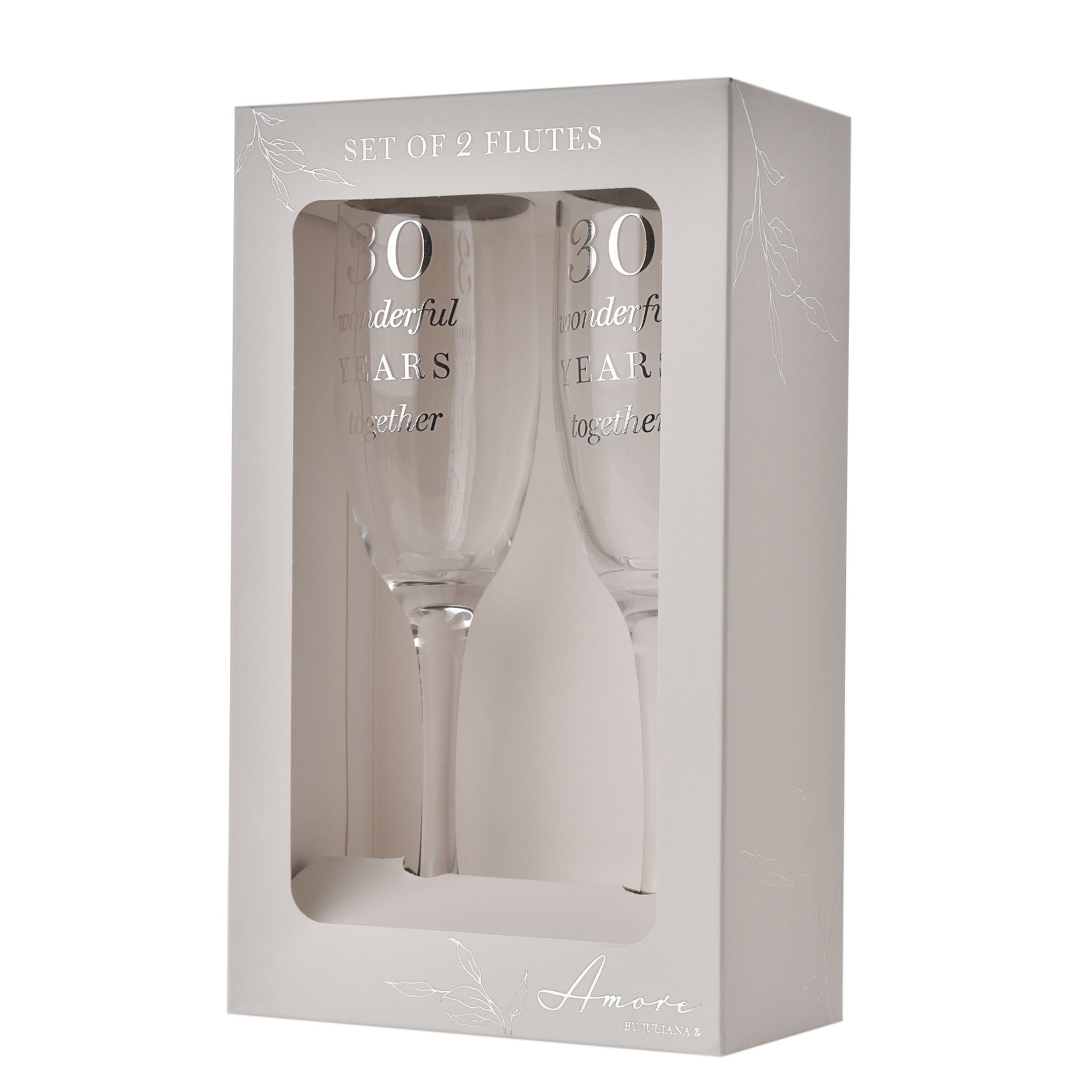 Amore Champagne Flutes Set of 2 - 30th Anniversary