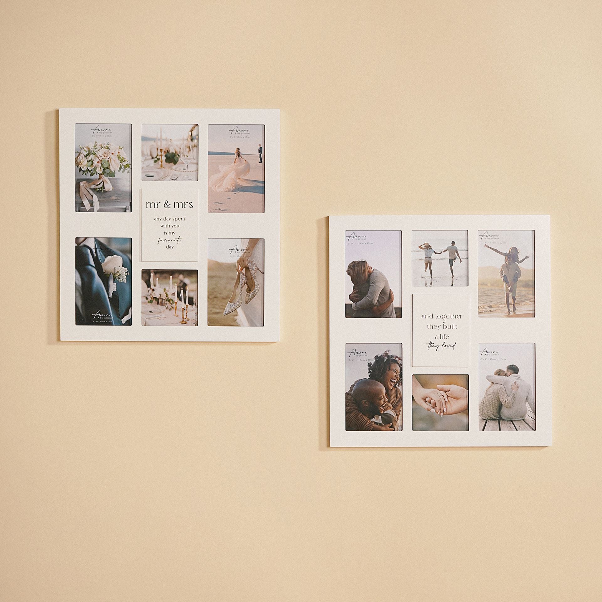 Amore Multi Aperture Photo Frame - Mr & Mrs