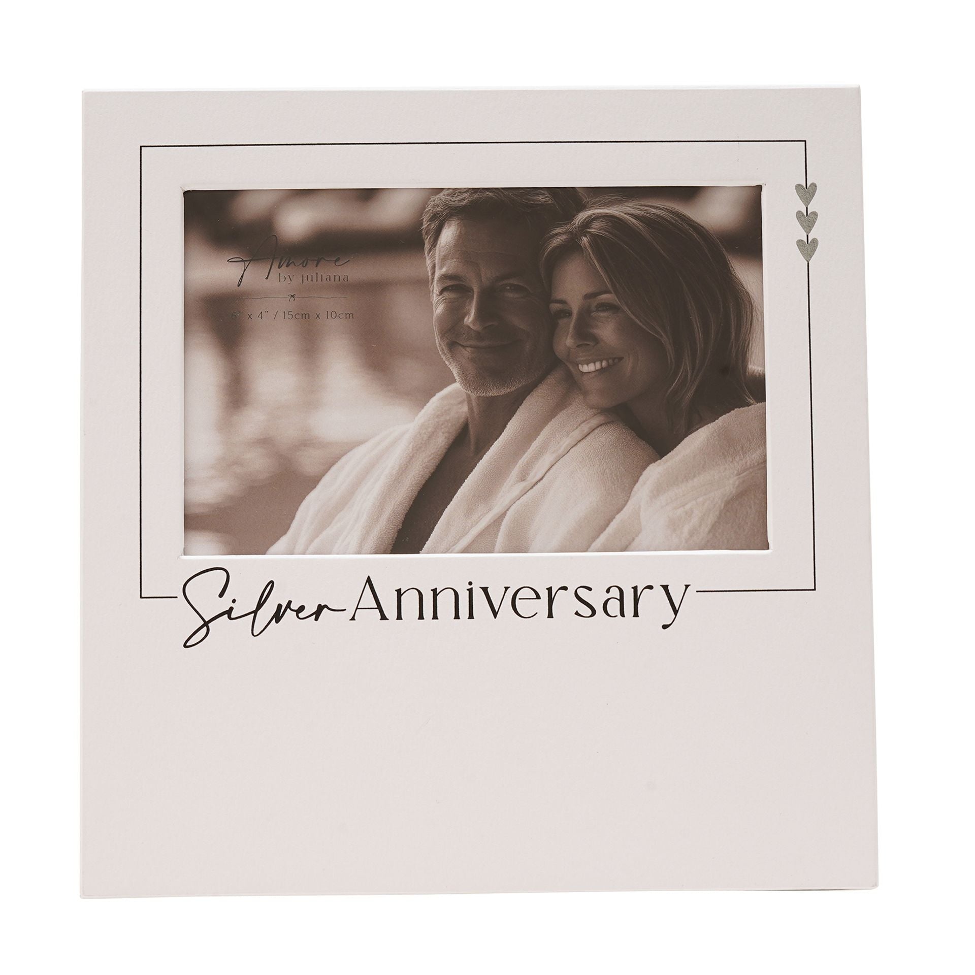 Amore Photo Frame 'Silver Anniversary' - 6" x 4"