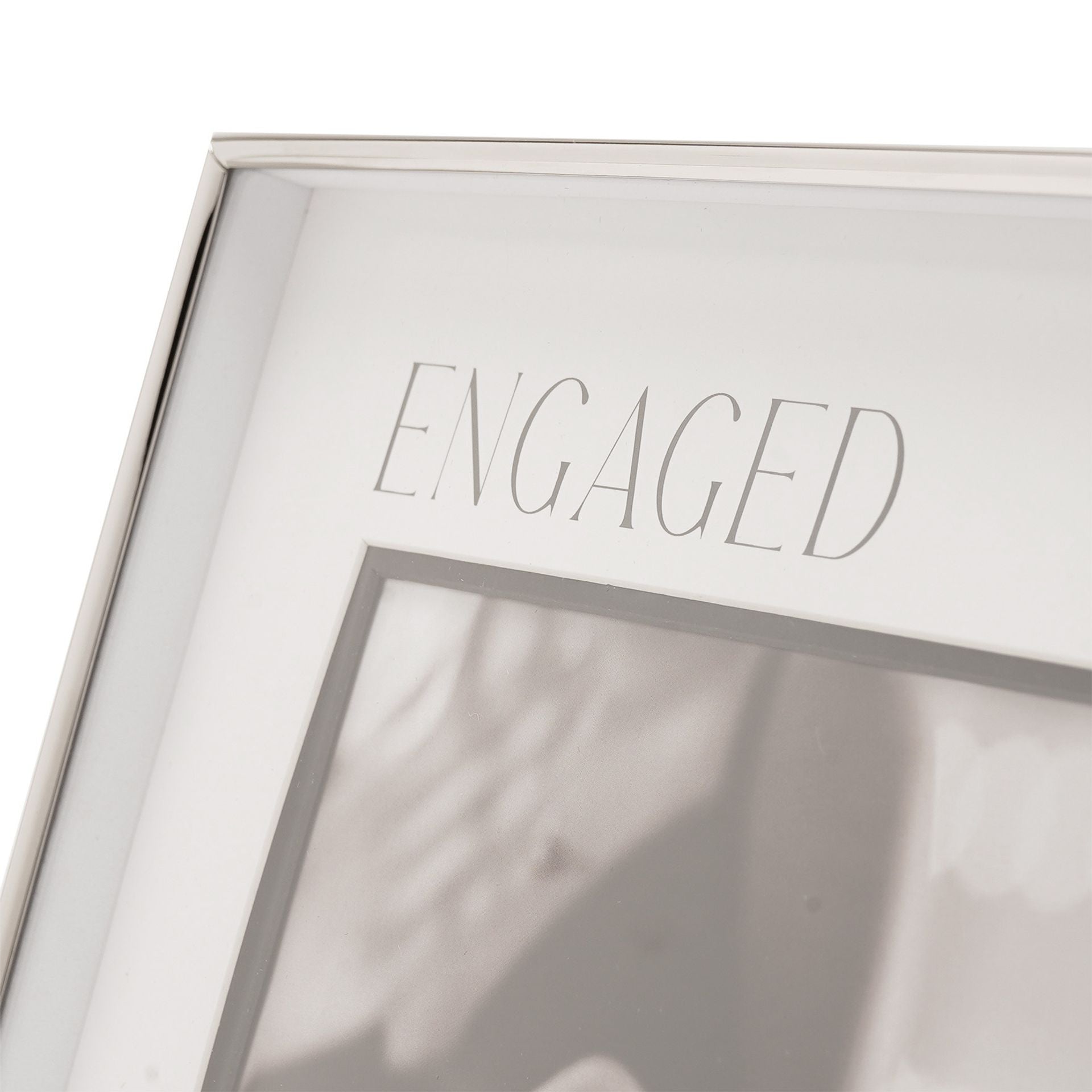 Amore Silver & Black Photo Frame 'Engaged' 7" x 5"