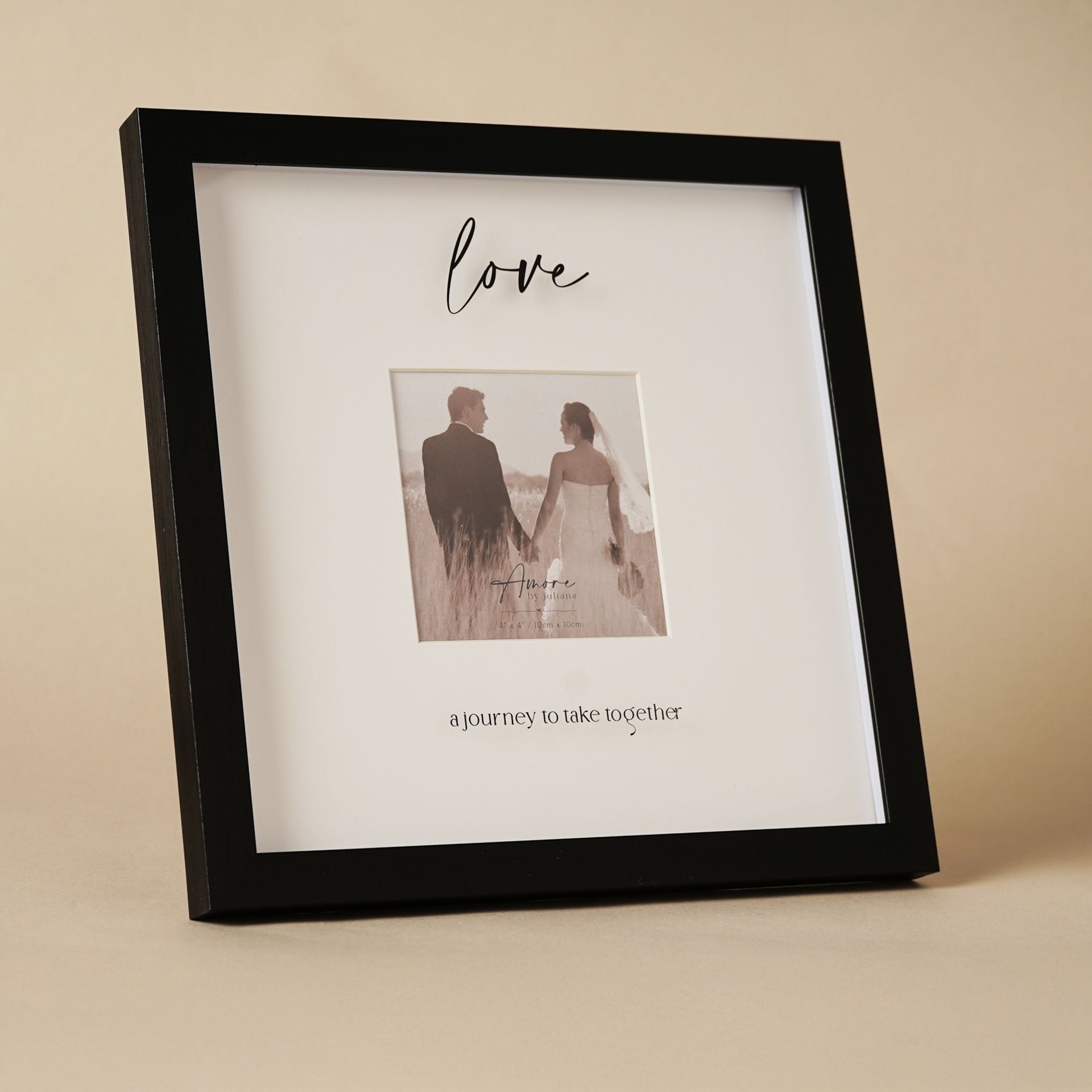 Amore Black Wide Frame 'Love' 4" x 4"