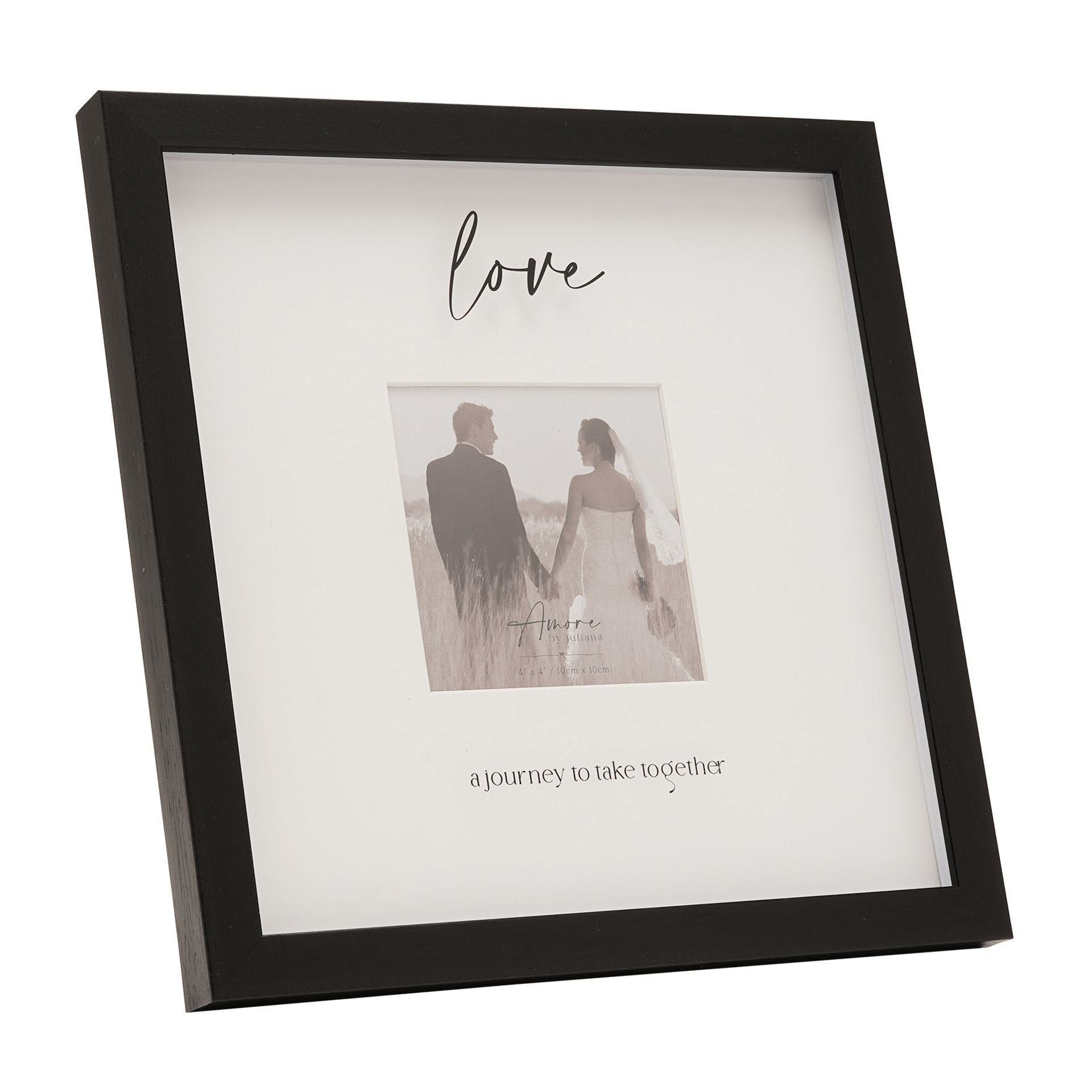 Amore Black Wide Frame 'Love' 4" x 4"